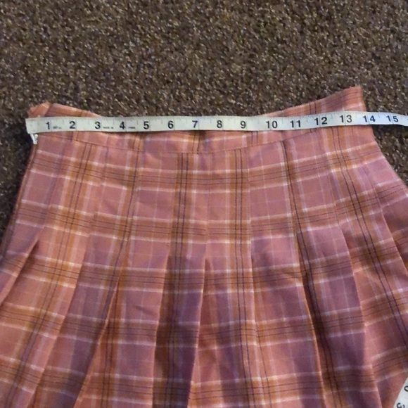 Pink plaid pleated high waist school girl skirt size small - Picture 10 of 14